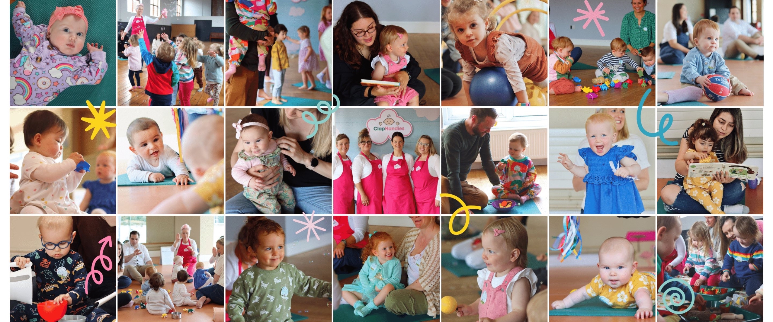 Happy children and parents enjoying PlayLab activities together